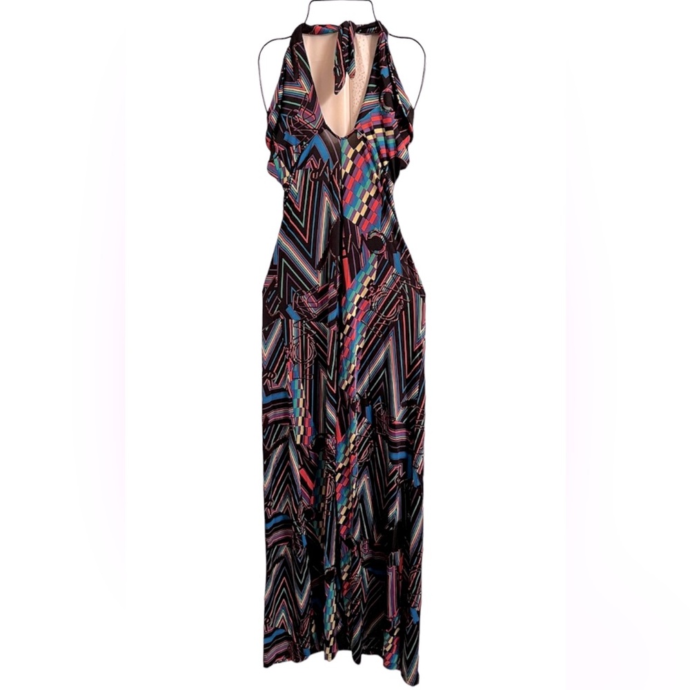 Y2K💥Vintage Rocawear🖤🩷 Bodycon Halter Maxi Dress, Size S, EUC